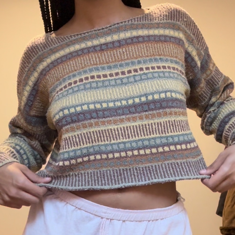 cropped FLAX sweater